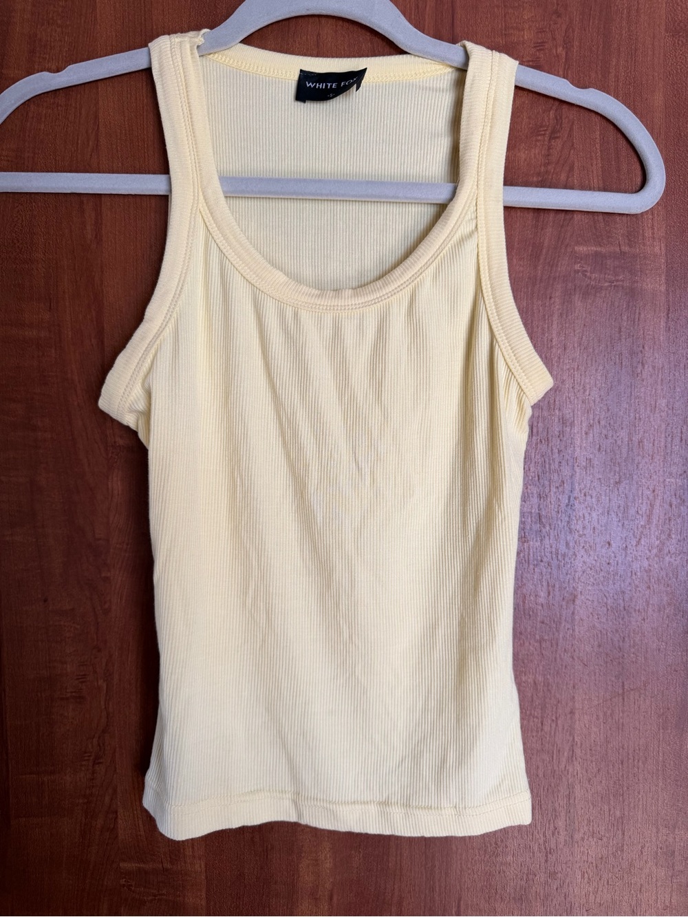 White Fox Women's Yellow Ribbed Tank Top Size Small